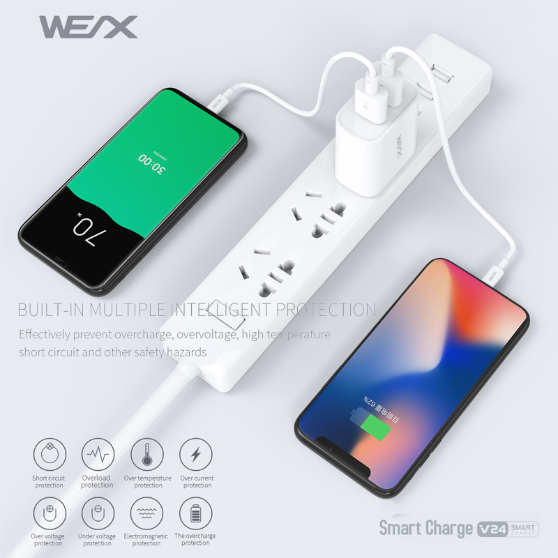 WEX V24 încărcător de perete, încărcător USB, încărcător rapid, încărcător dublu port